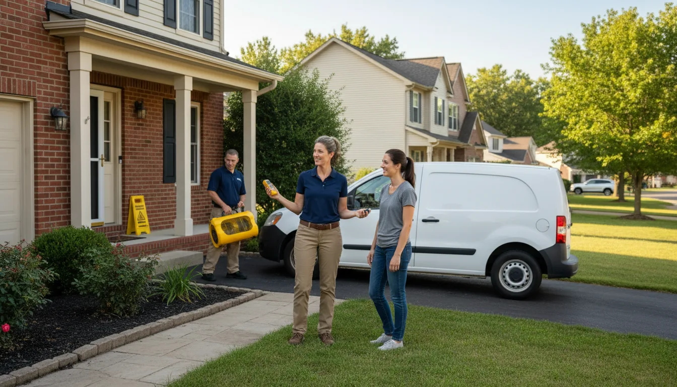 Residential water damage restoration in Trophy Club, TX